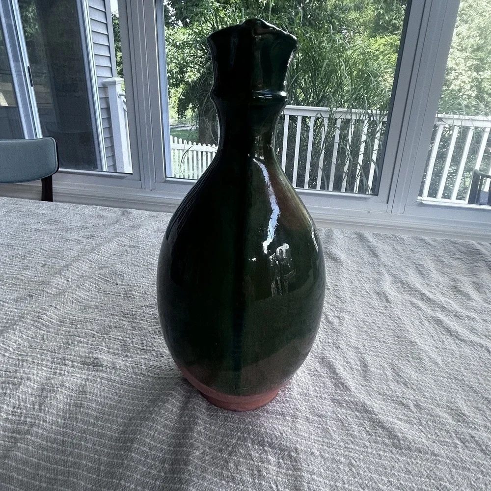 Huilier Terracotta Vert Green Drip Jug 10